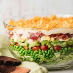 Giant bowl of 7 layer salad.