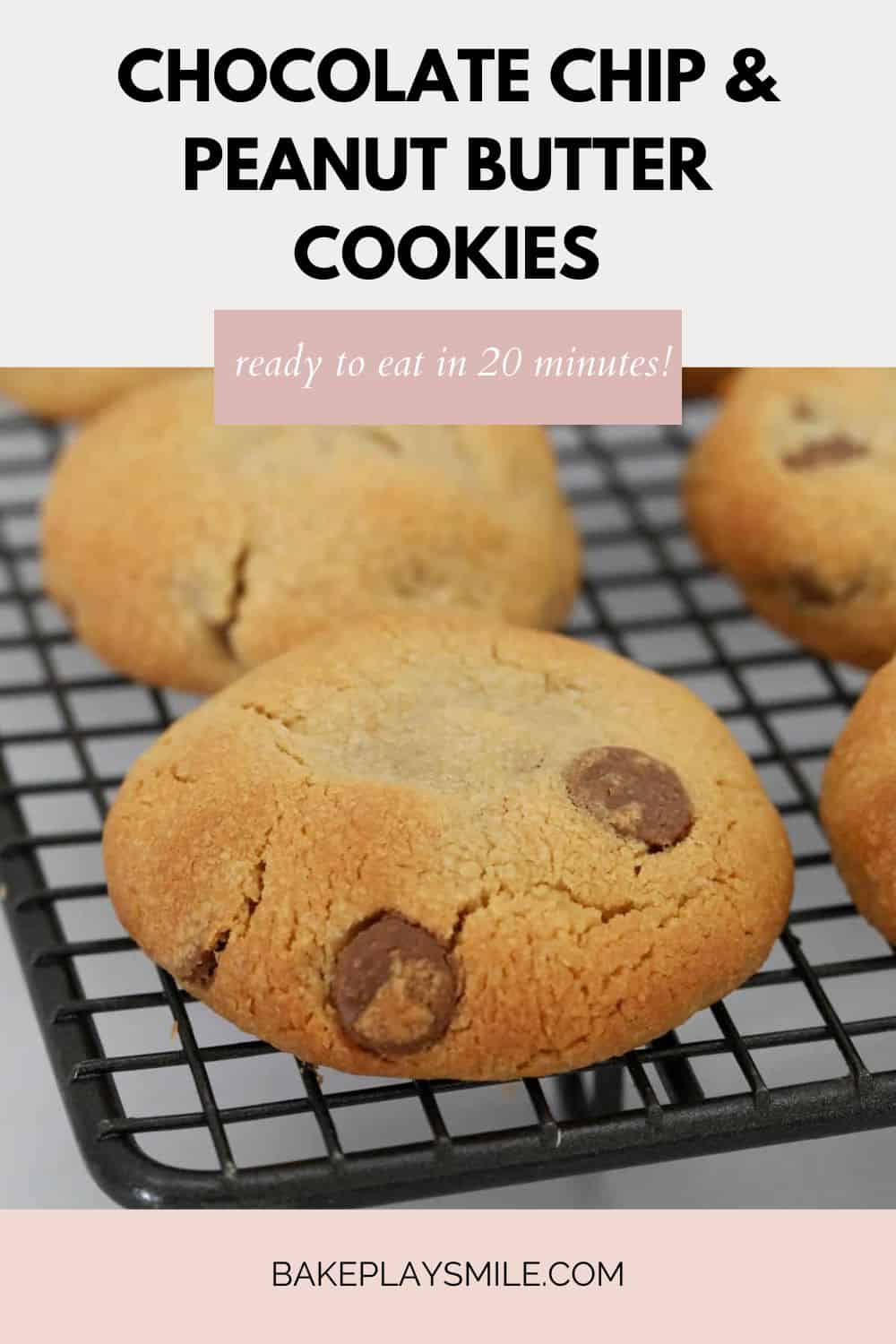 Freshly baked cookies on a wire rack.