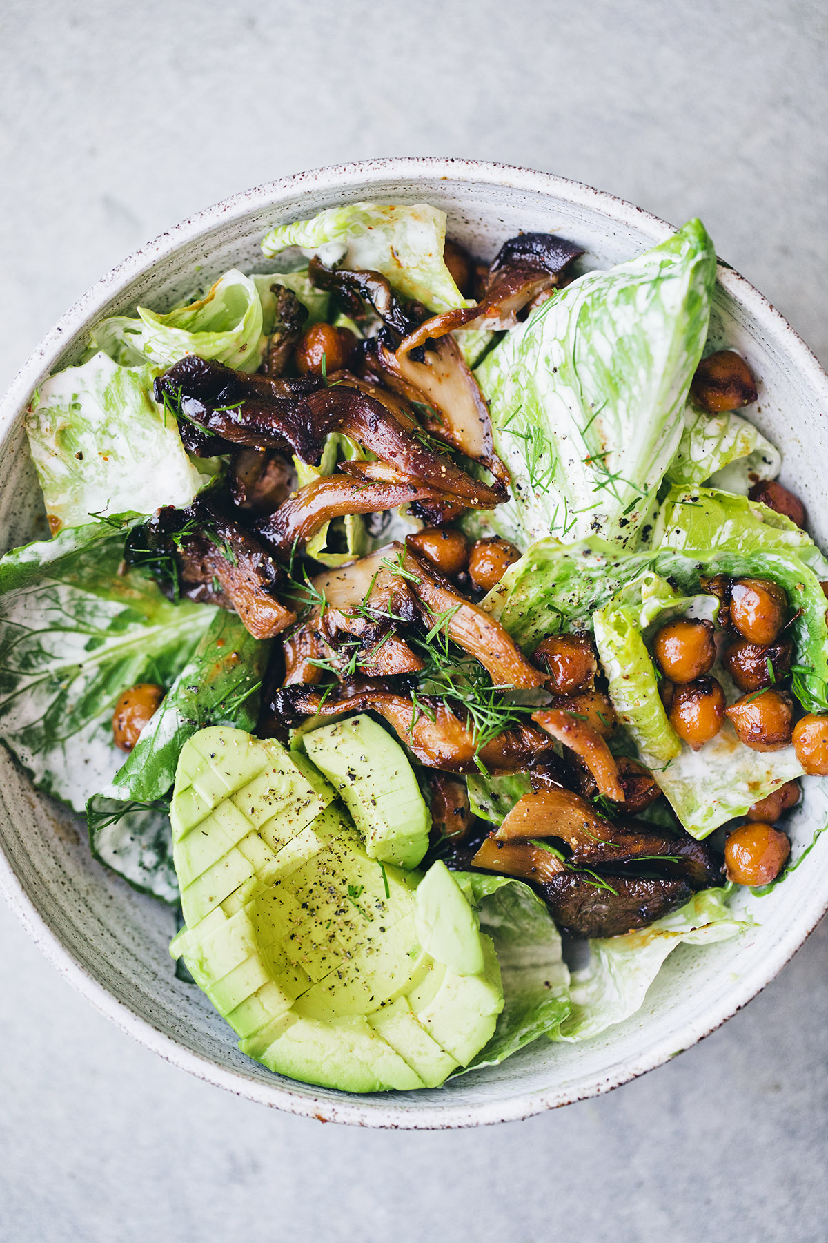 Vegan Oyster Mushroom Caesar Salad — Green Kitchen Stories