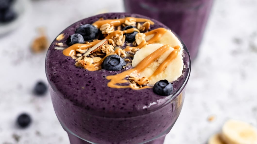 Peanut Butter Blueberry Banana Smoothie