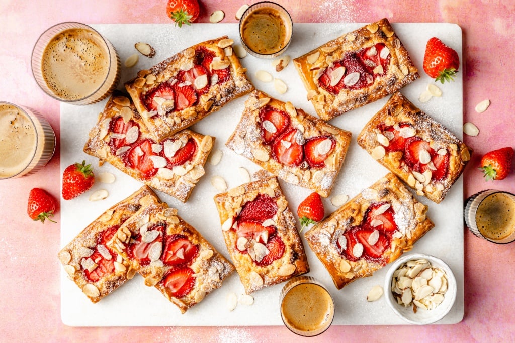 Strawberry Almond Puff Pastry Tarts