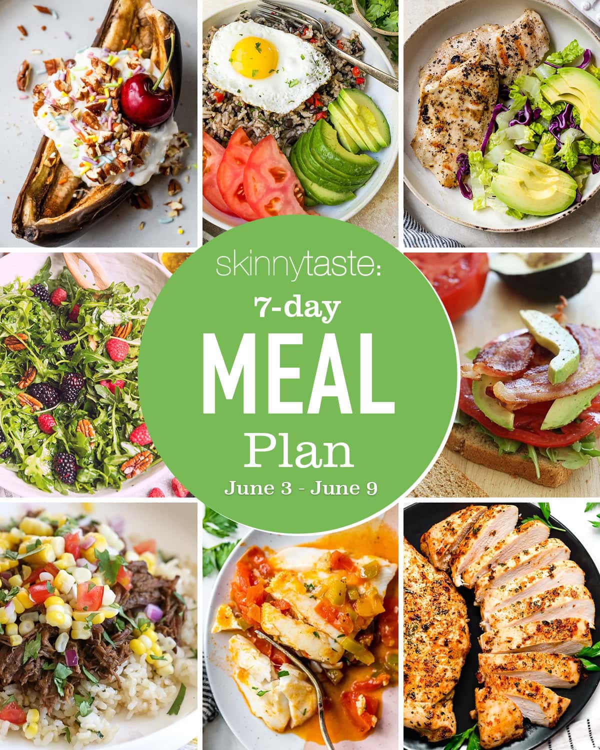 Free 7 Day Healthy Meal Plan (June 3-9)