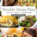 a photo of a collage of pictures of meals that are part of a weekly menu plan