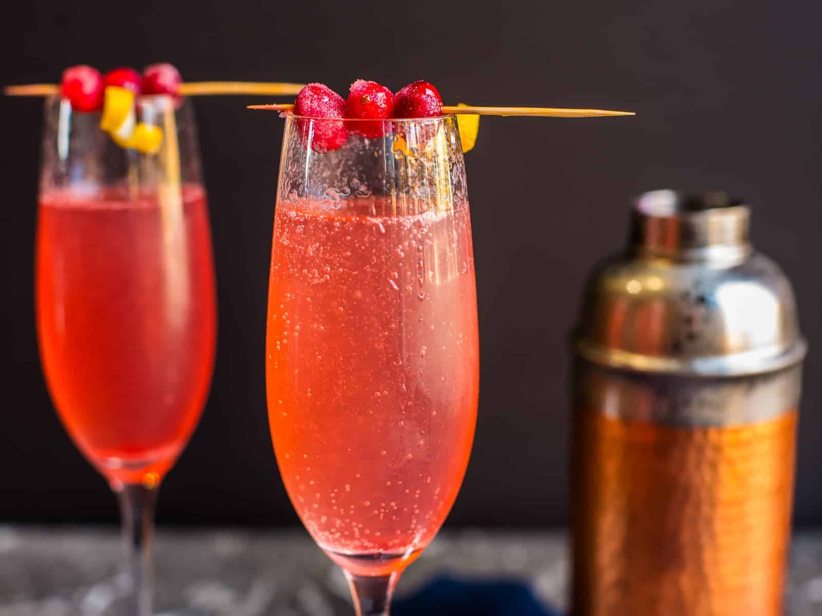 Cranberry Champagne Cocktail - Foodology Geek