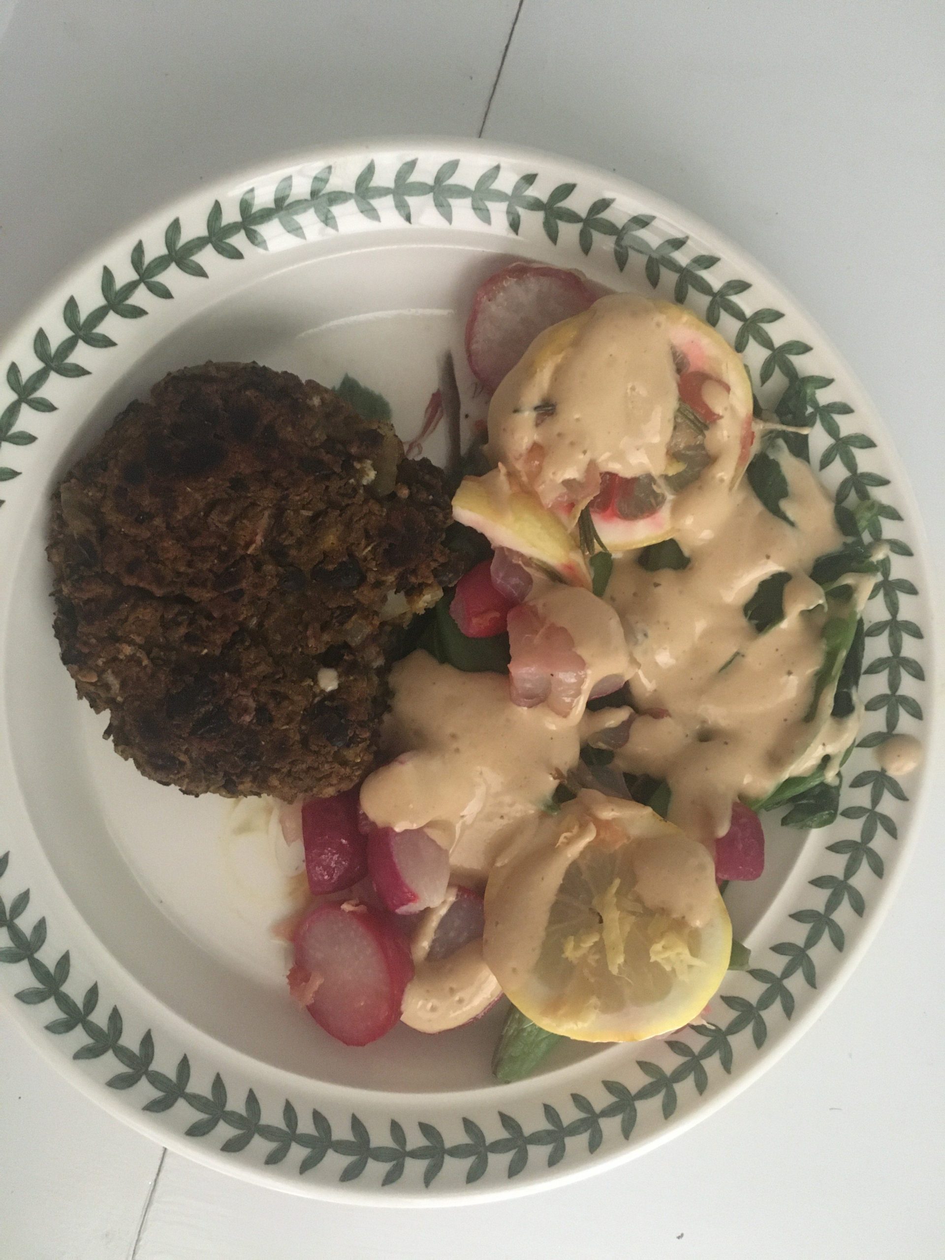 Roasted Radishes and Lemons on a Bed of Greens