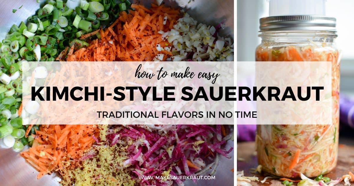 Easy Kimchi-Style Sauerkraut {Traditional Flavors in No Time}