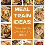 A collage of recipes that are great for meal trains.