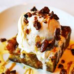 Butterscotch Bread Pudding with Vanilla Ice Cream, Caramel Sauce, and Candied Nuts from Bravo Cucina Italiana in Jupiter, FL