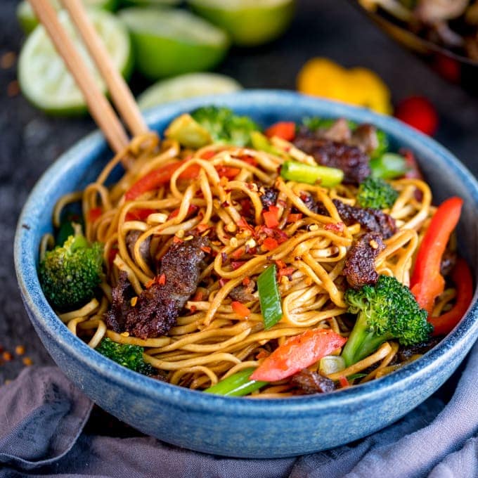 Crispy Chilli Beef Noodles - Nicky's Kitchen Sanctuary