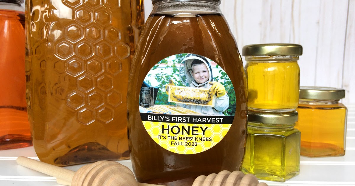 Custom Provide Your Own Photo Honey Labels for mason jars and honey bottles