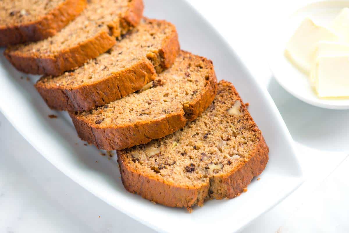 Slices of the best banana bread