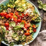 Greek Tahini Chicken and Feta Orzo Bowls