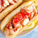 Homemade Lobster Rolls with butter and mayo