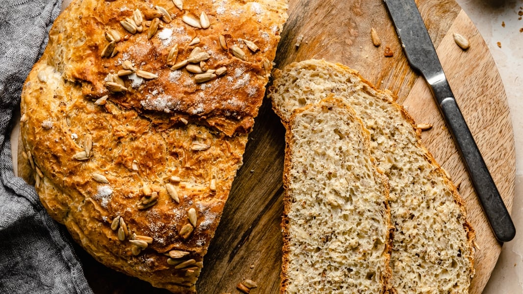 No Knead Honey Oatmeal Artisan Bread