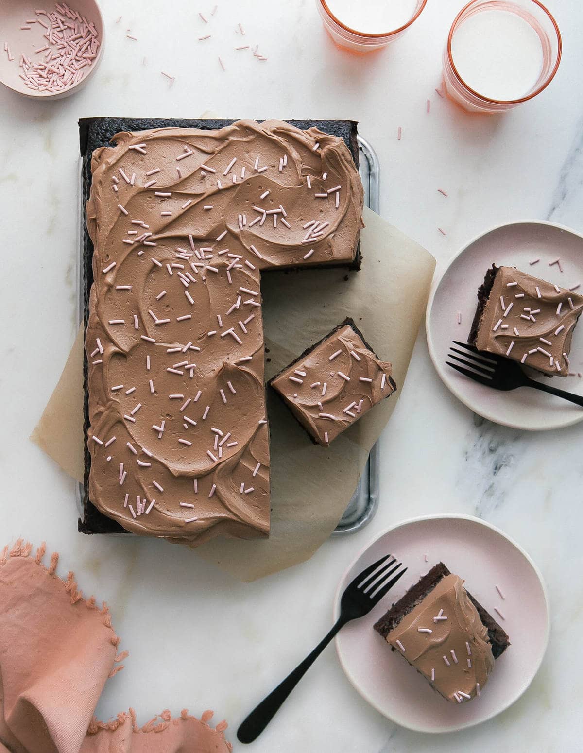 One Bowl Chocolate Cake with Fudge Frosting