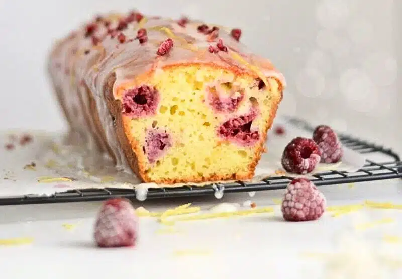 Glazed Raspberry Lemon Loaf Cake