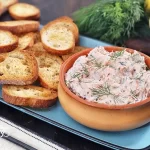 Salmon Dip with toasted baguette slices