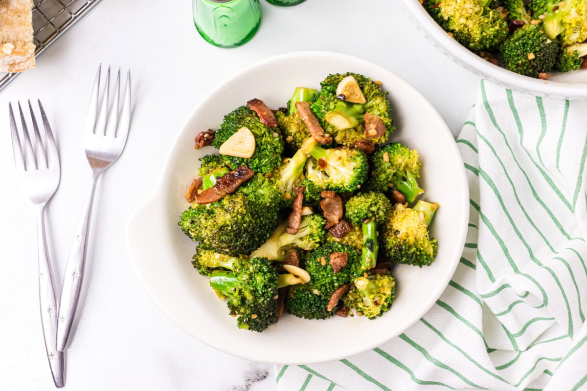 Slow Cooked Broccoli with Garlic and Pancetta