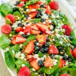 Strawberry Spinach Salad With Blueberries & Feta