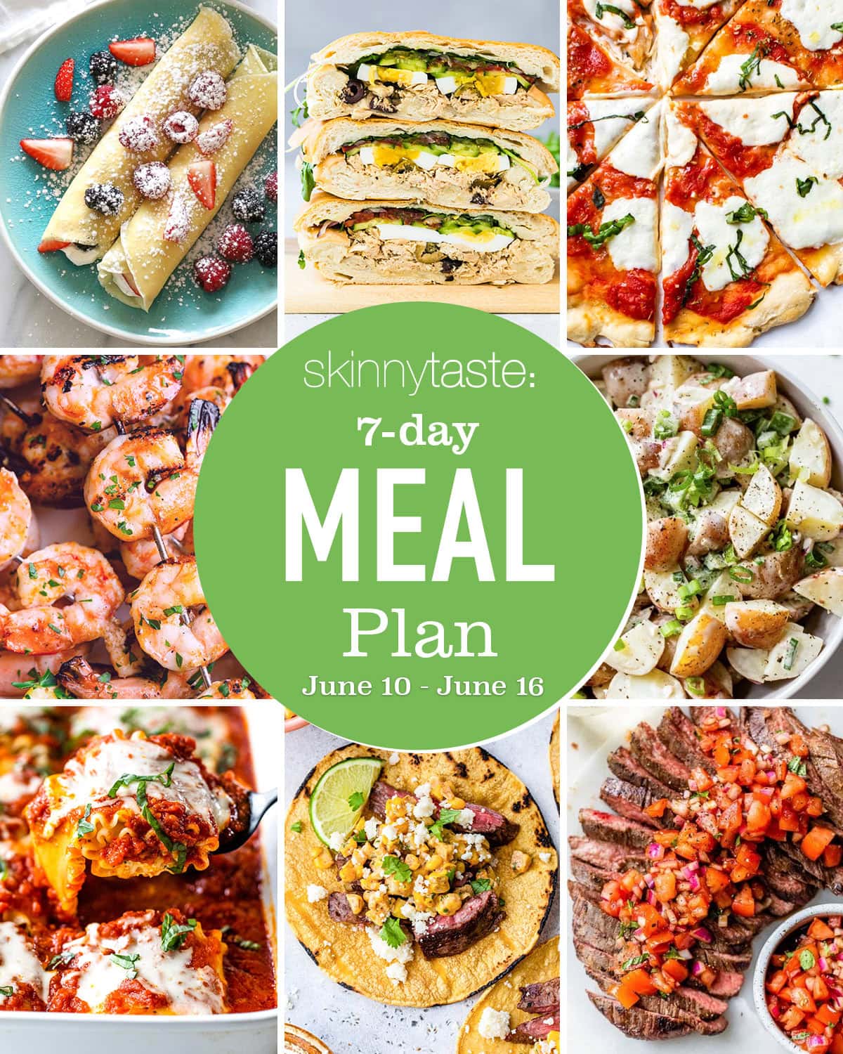 Free 7 Day Healthy Meal Plan (June 10-16)