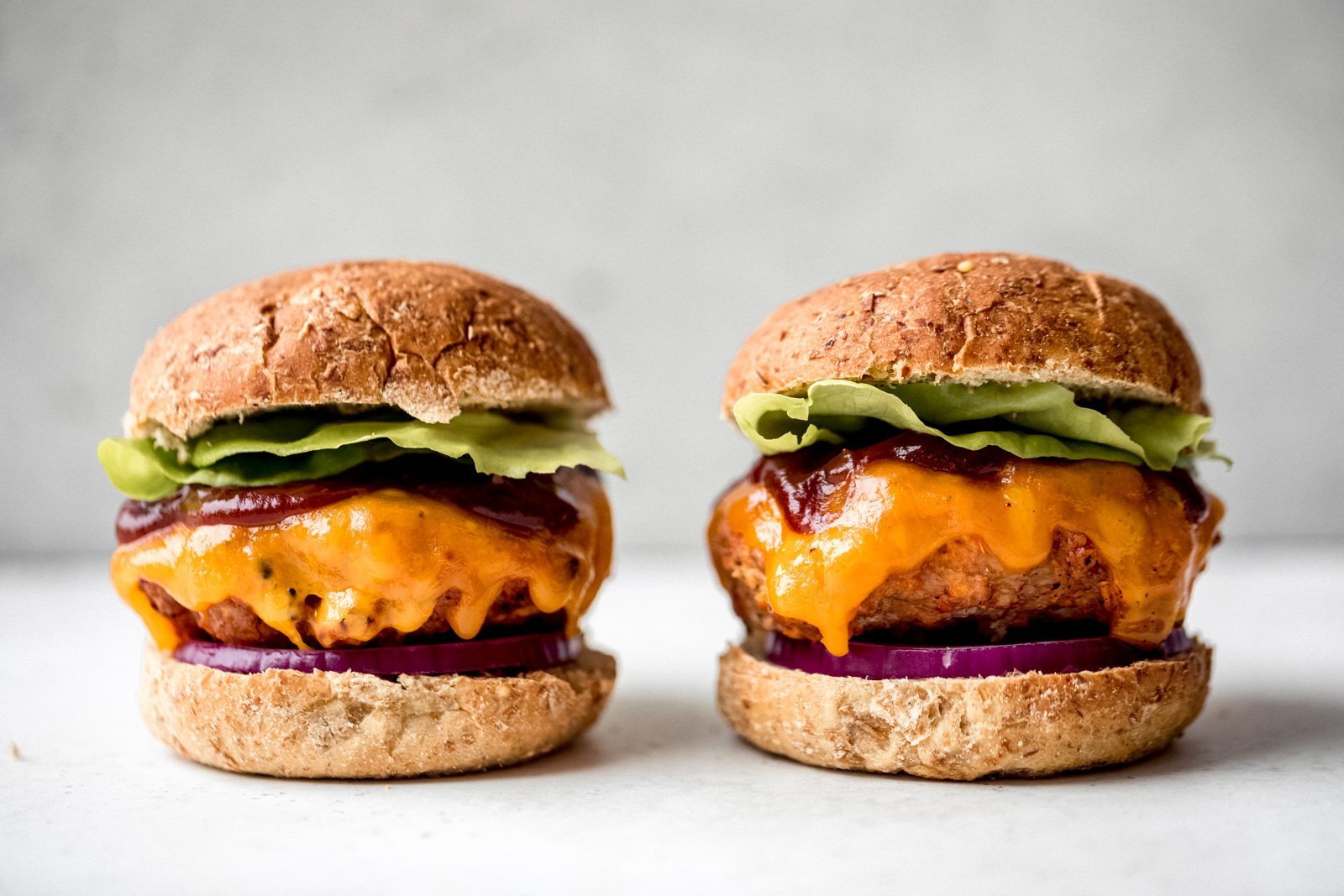 Sweet Potato Cheddar BBQ Chicken Burgers