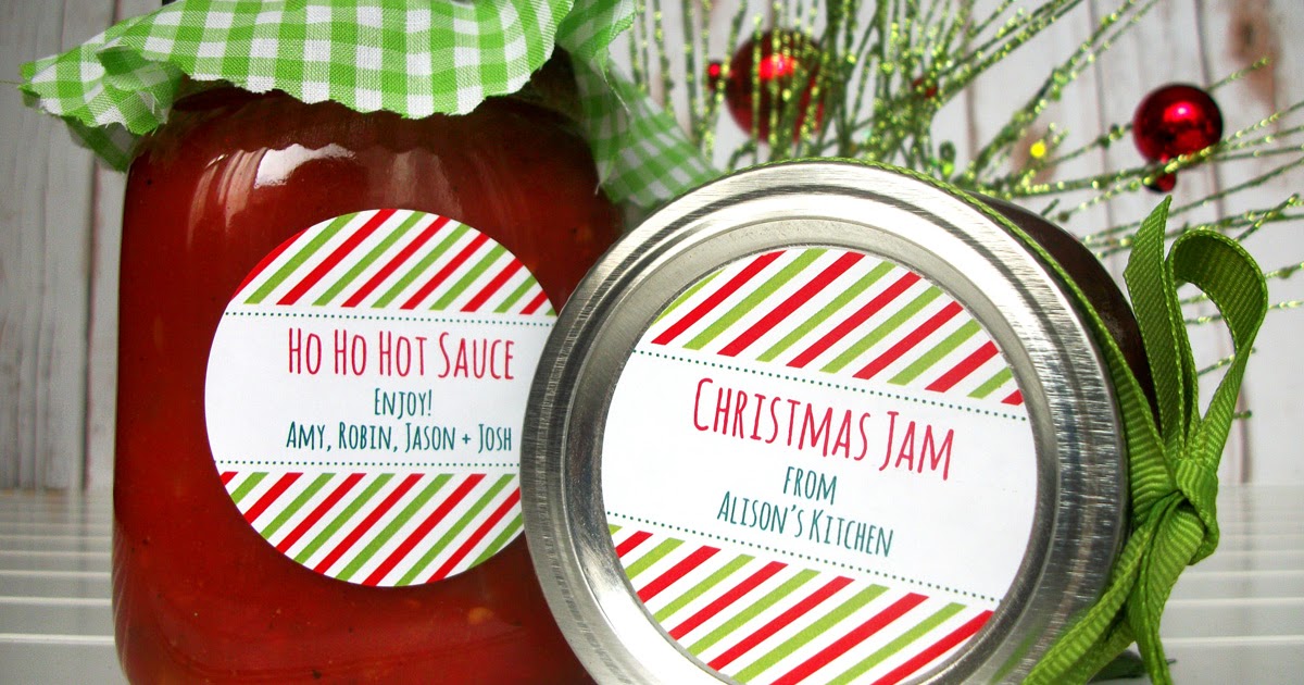 Peppermint Striped round and oval Christmas canning labels for mason jar gifts